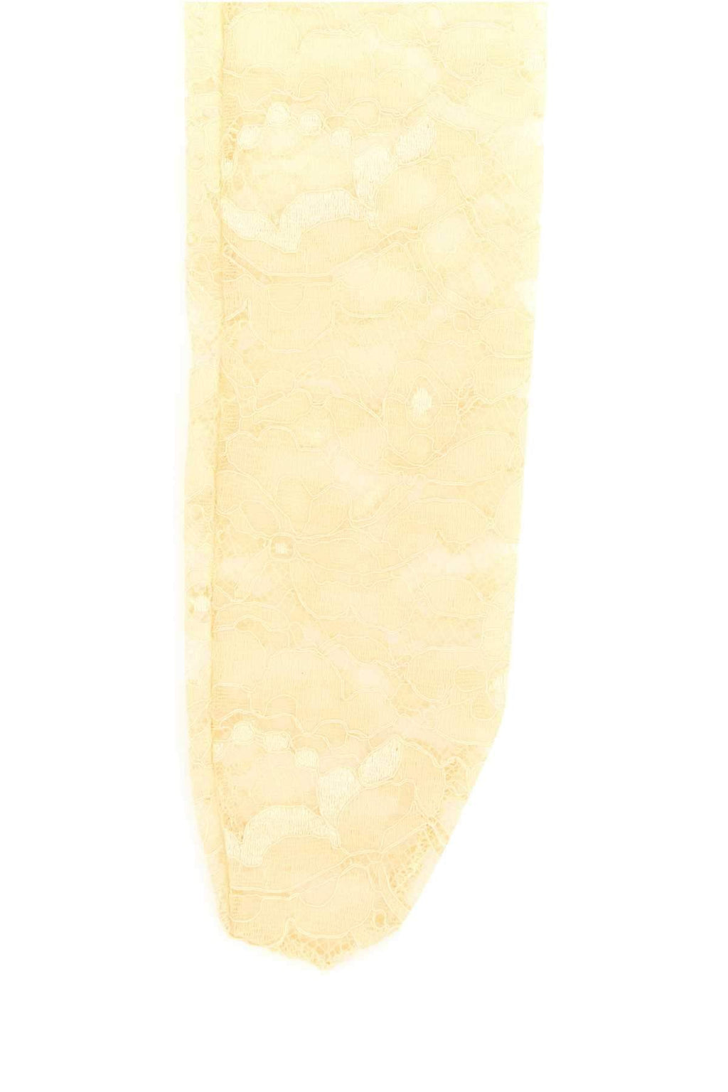 Valentino Garavani Women Cream Stretch Lace Socks
