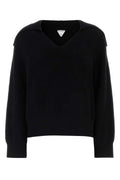 Bottega Veneta Women Black Stretch Cotton Blend Polo Shirt