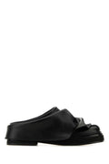 The Attico Women Black Leather Mini Robin Slippers