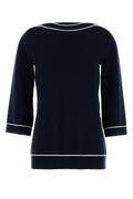 Gucci Women Navy Blue Wool Oversize Sweater