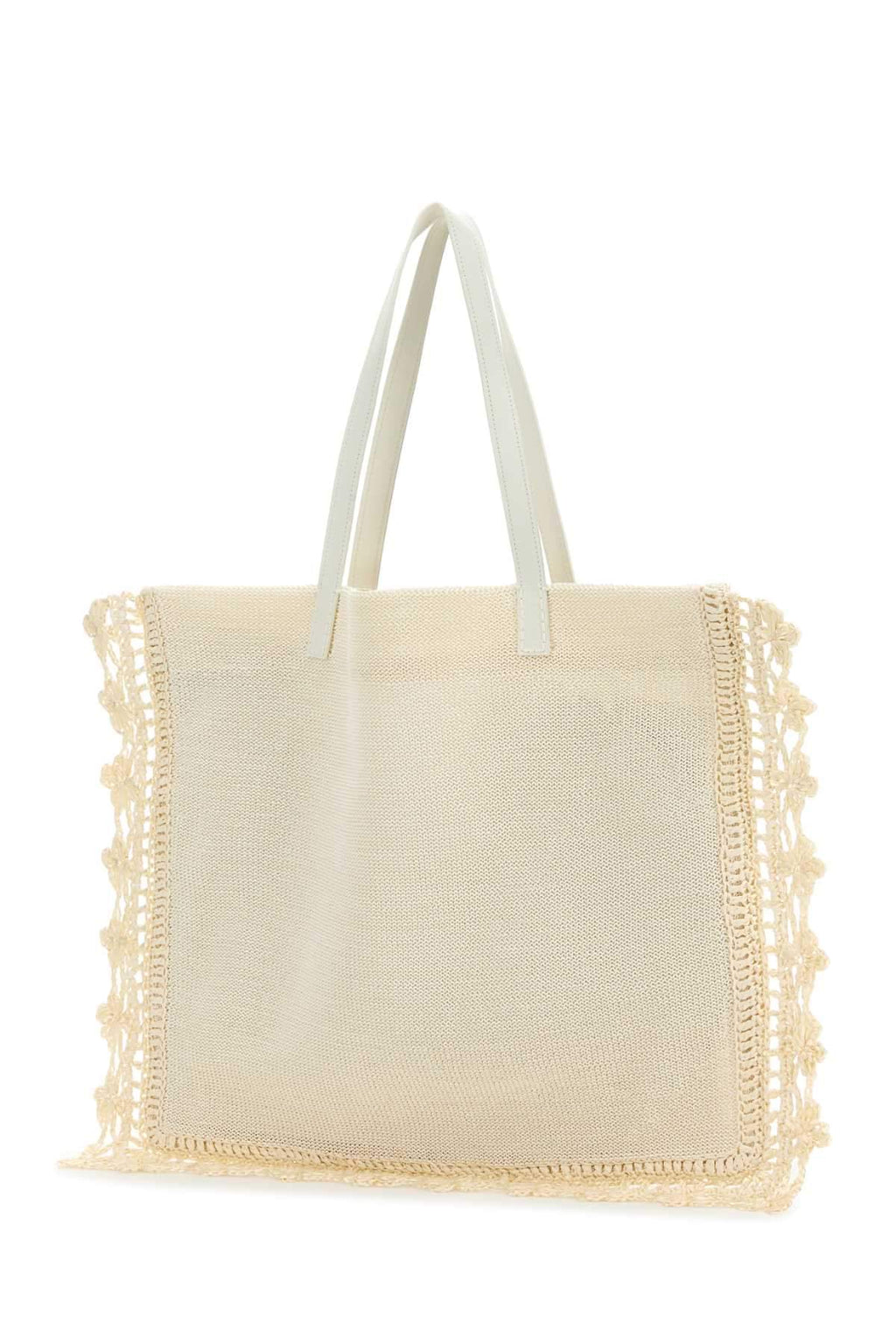 Jw Anderson Women Ivory Crochet Shopping Bag