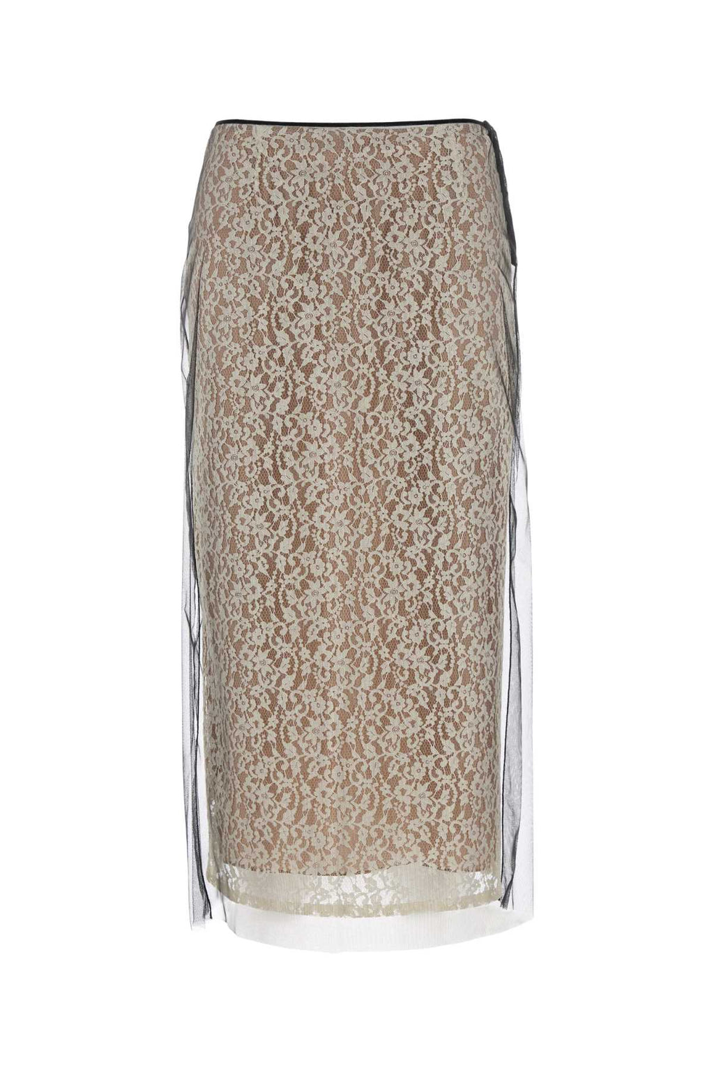 Fendi Women Black Lace Skirt