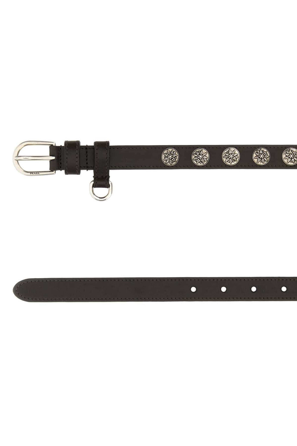 Prada Women Chocolate Leather Belt