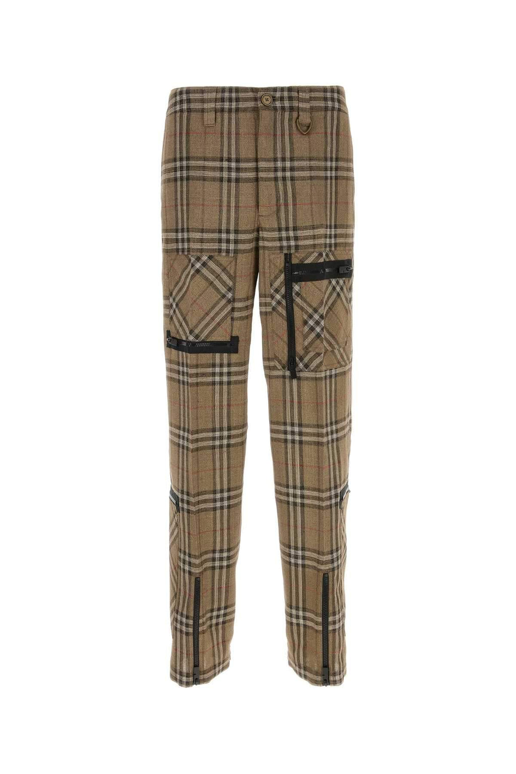 Burberry Men Embroidered Viscose Blend Cargo Pant