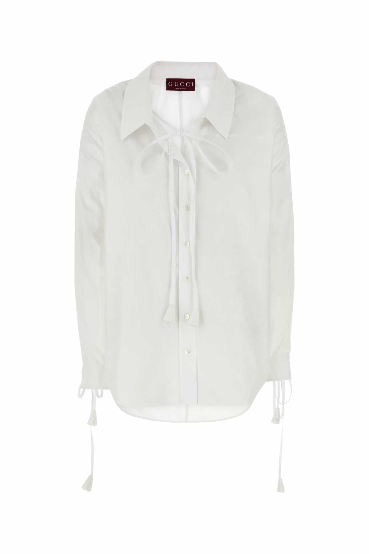 Gucci Women White Cotton Shirt