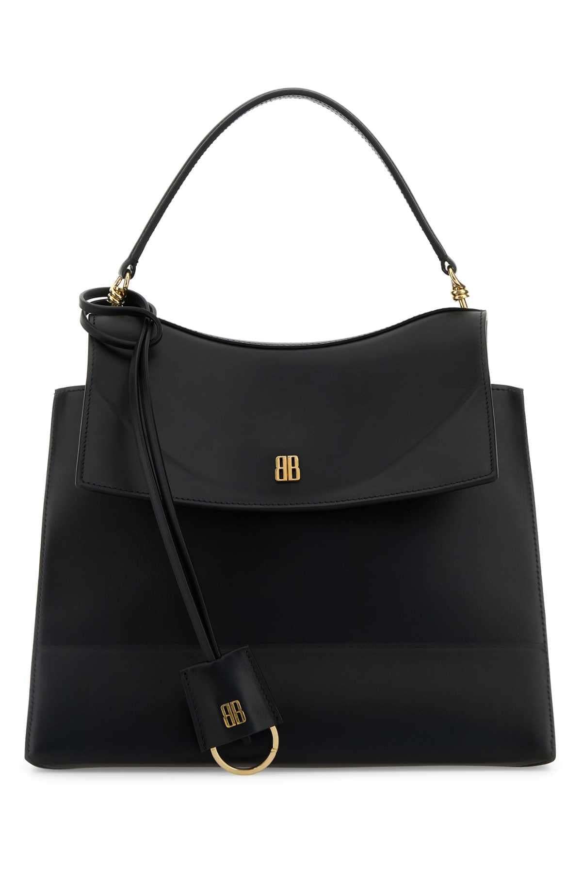Balenciaga Women Black Leather Medium Nano Handbag