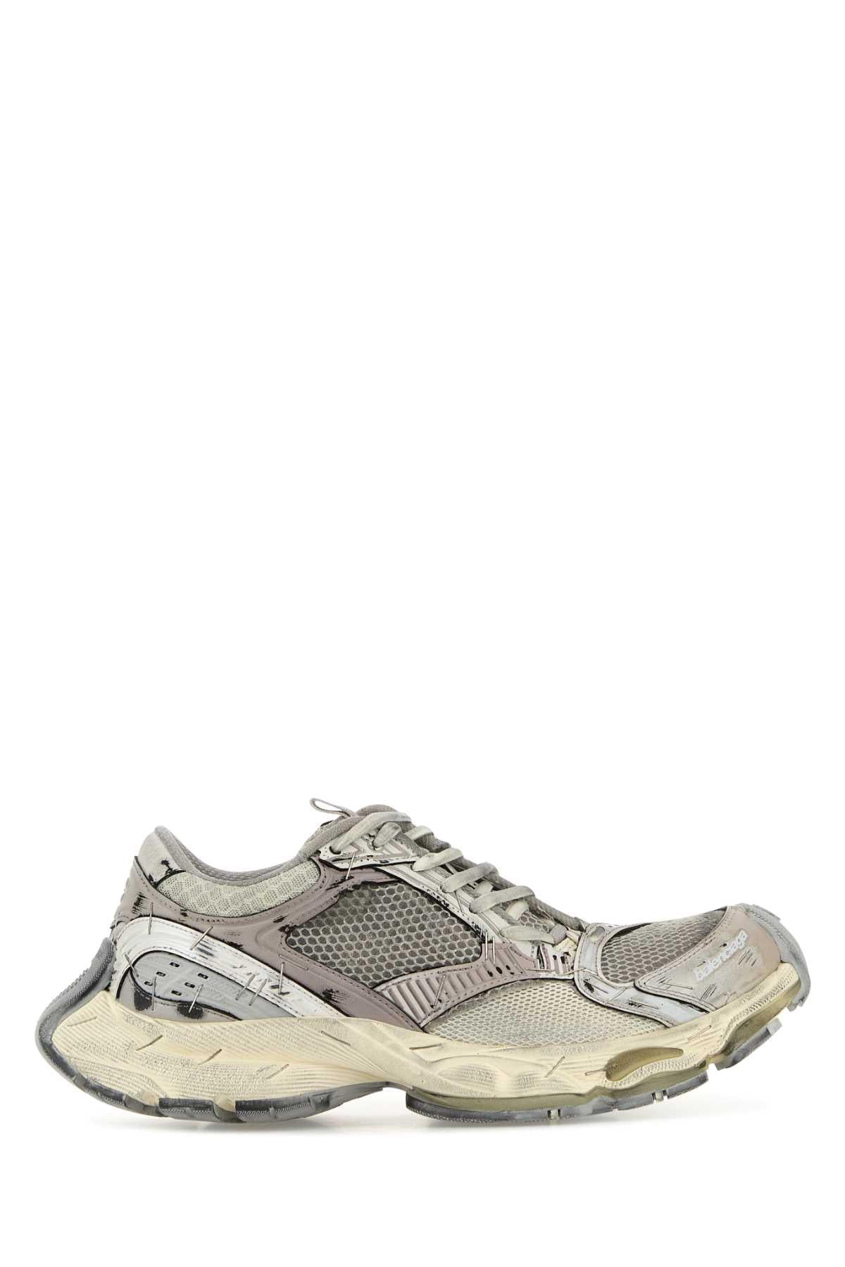 Balenciaga Women Multicolor Synthetic Leather And Mesh Stapler Sneakers