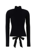 Balenciaga Women Black Stretch Viscose Blend Top
