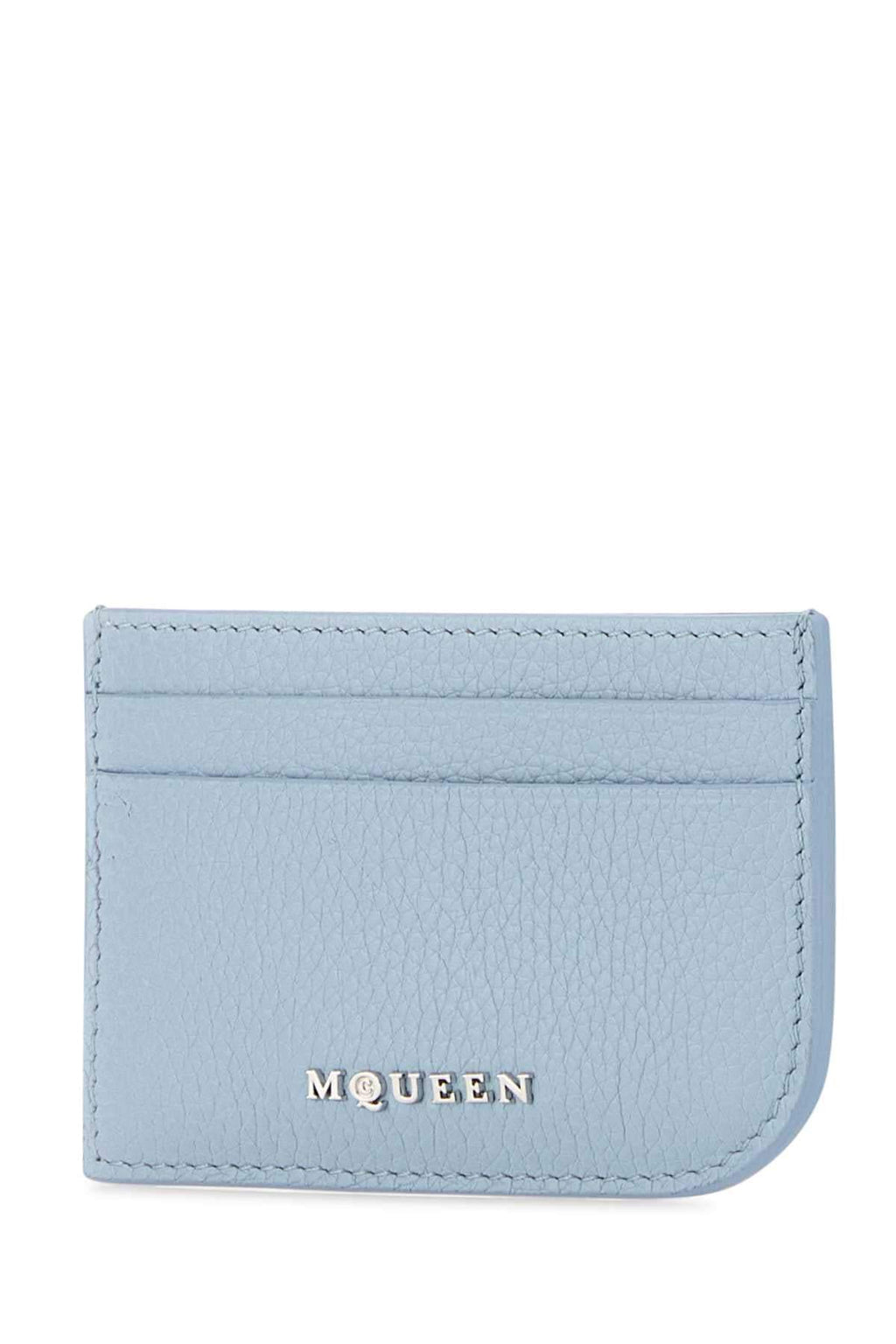 Alexander Mcqueen Men Light Blue Leather Card Holder