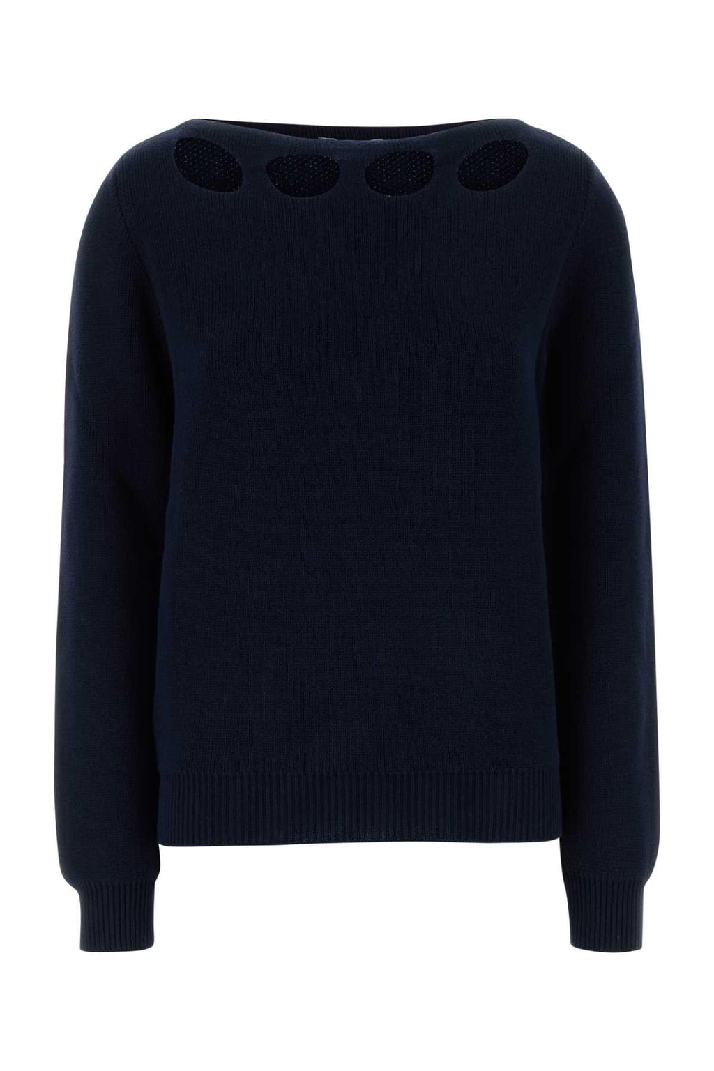 Prada Women Navy Blue Cotton Sweater