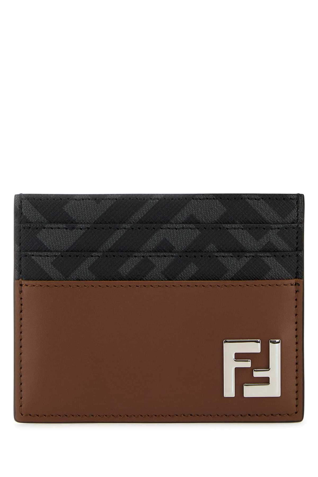 Fendi Men Multicolor Leather And Canvas Cardholder