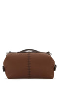 Fendi Men Brown Leather Small Fendi Siesta Ff Selleria Handbag