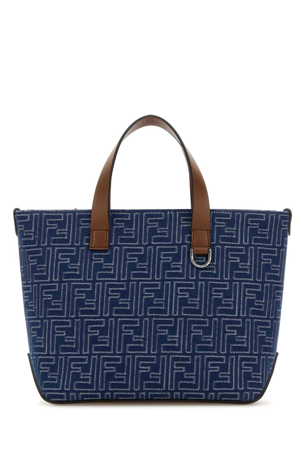 Fendi Men Embroidered Denim Handbag