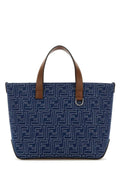 Fendi Men Embroidered Denim Handbag