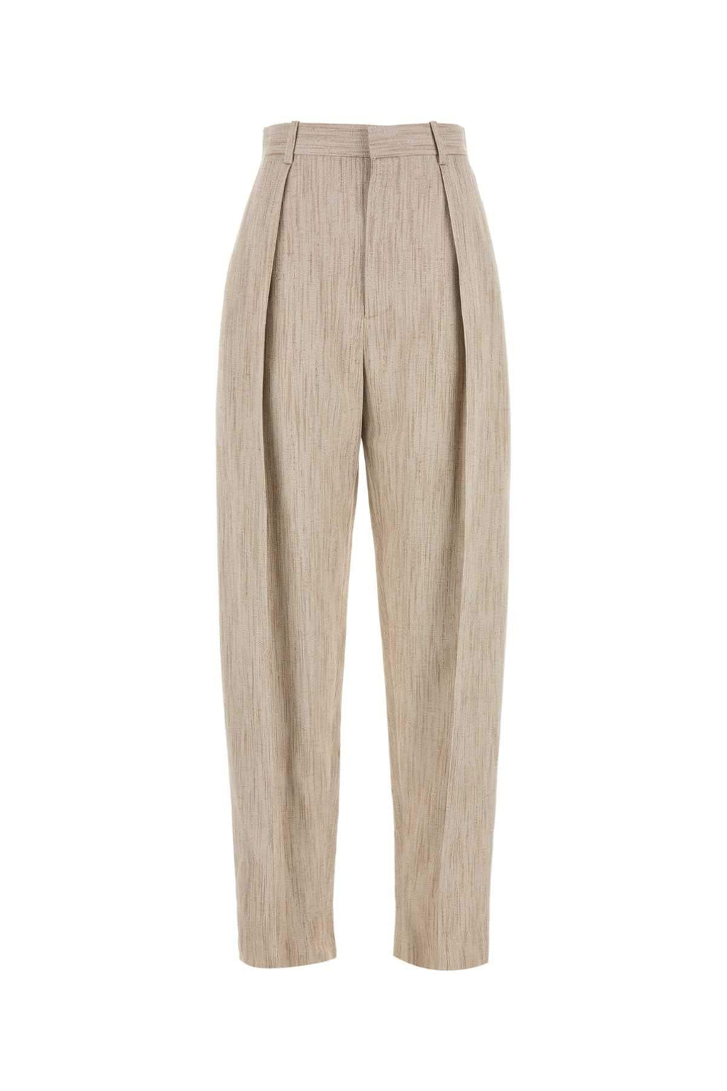 Bottega Veneta Women Melange Beige Viscosa Blend Pant