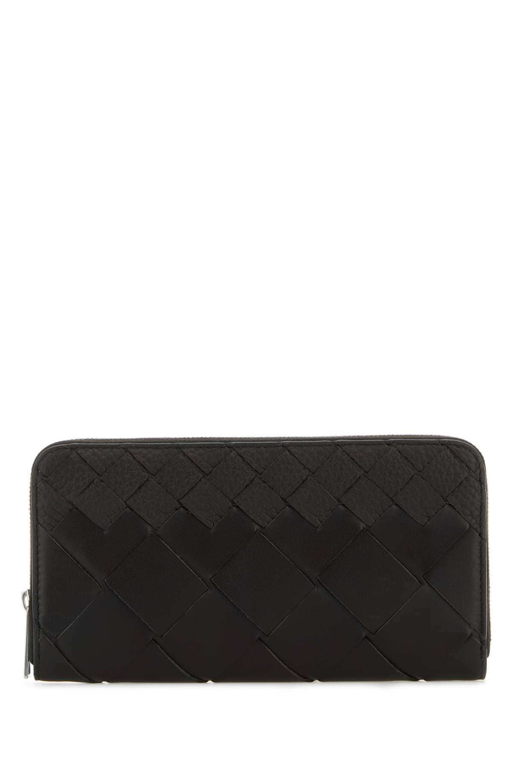 Bottega Veneta Men Dark Brown Leather Intrecciato Wallet