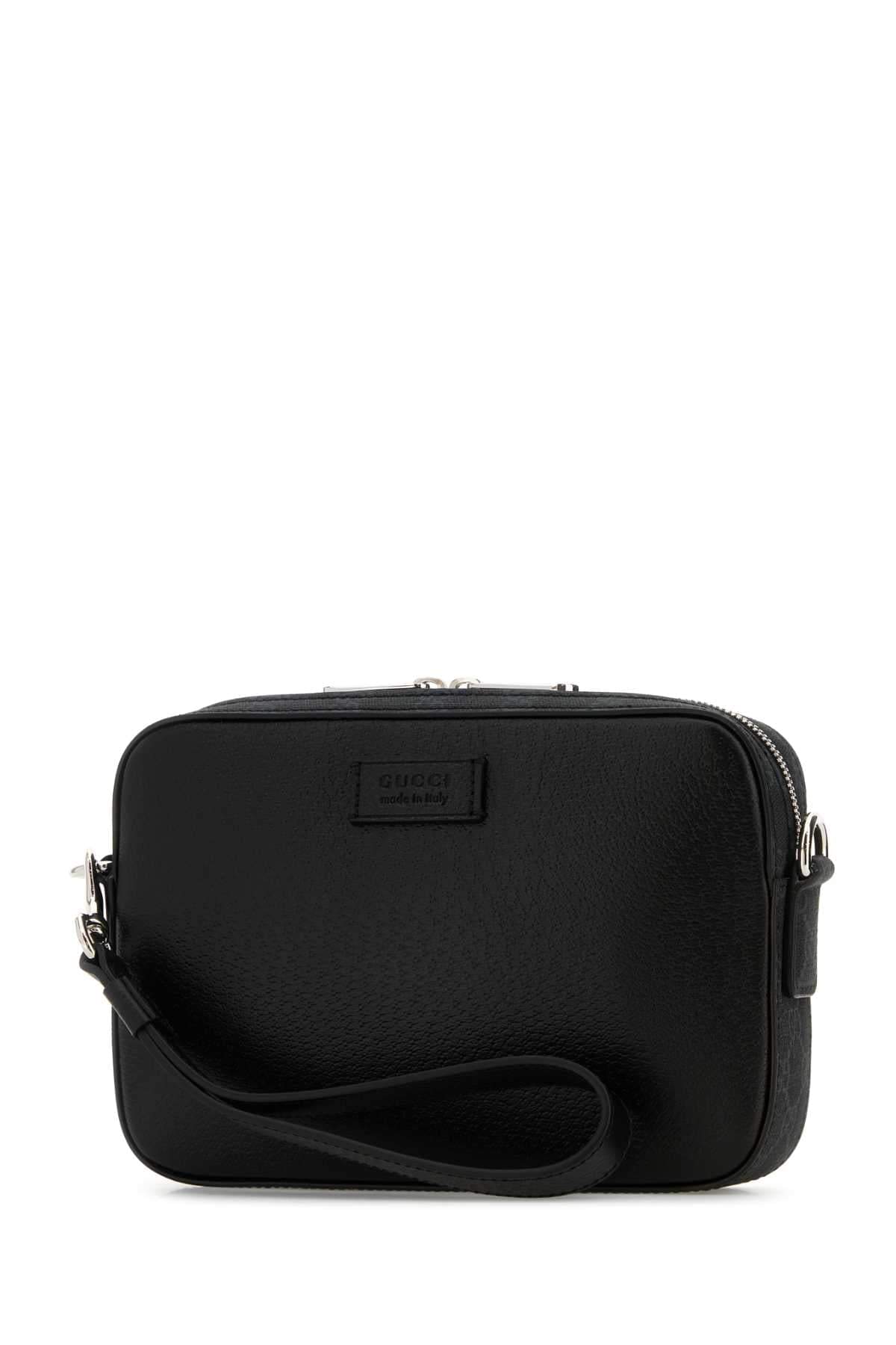 Gucci Men Black Leather Small Clutch