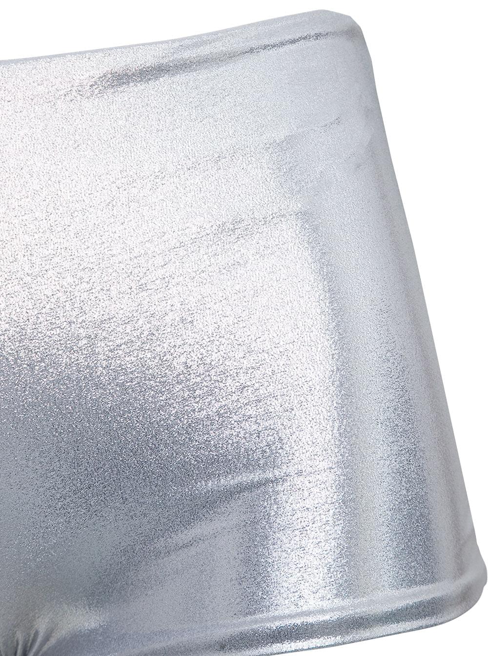 Saint Laurent Women Laminated Jersey Mini Shorts