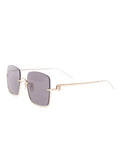 Gucci Women 'Gg1279s' Gold-Colored Sunglasses With Thin Temples And Intrelocking G Detail In Metal Woman
