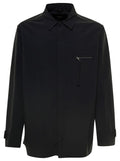 Fendi Men Blue Jacket With Patch Zipped Pocket And Logo In Nylon Man
