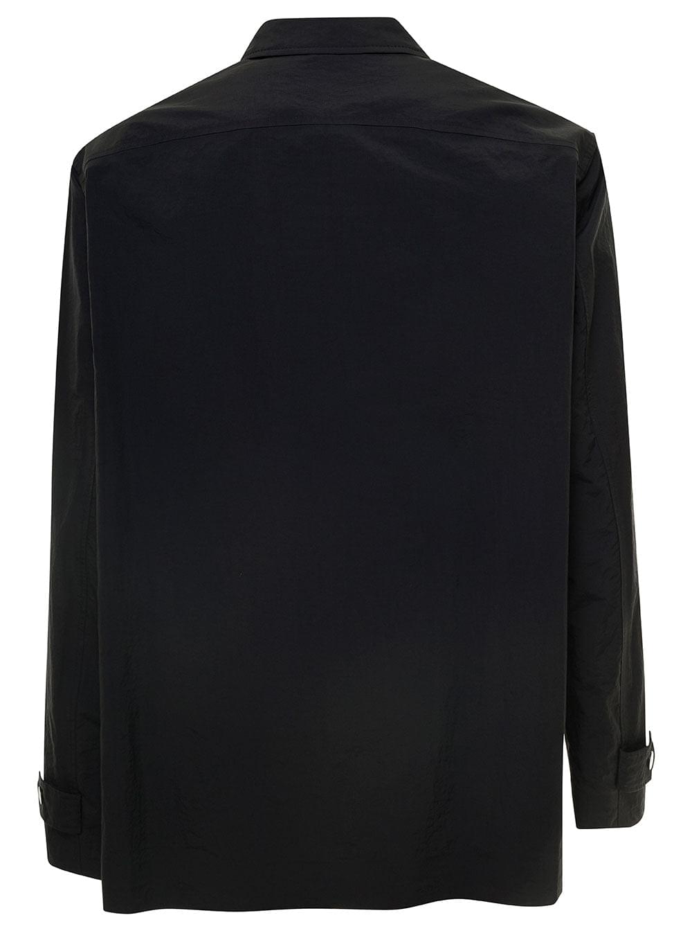 Fendi Men Blue Jacket With Patch Zipped Pocket And Logo In Nylon Man