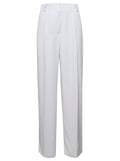 Dries Van Noten Women White Pants With Pressed Crease In Acetate Woman