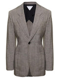 Bottega Veneta Women Grey Single-Breasted Slim-Fitted Jacket With Single Button In Viscose Blend Woman