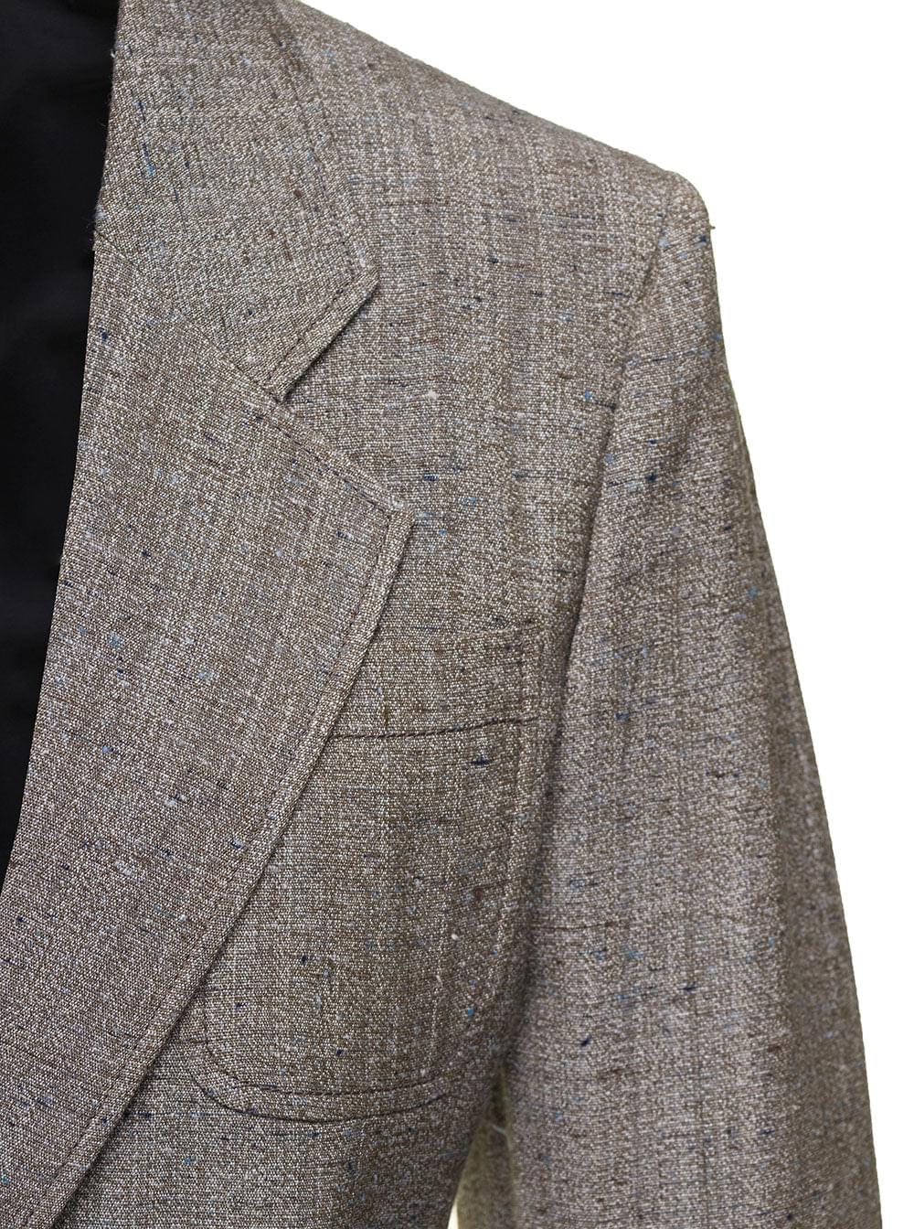 Bottega Veneta Women Grey Single-Breasted Slim-Fitted Jacket With Single Button In Viscose Blend Woman