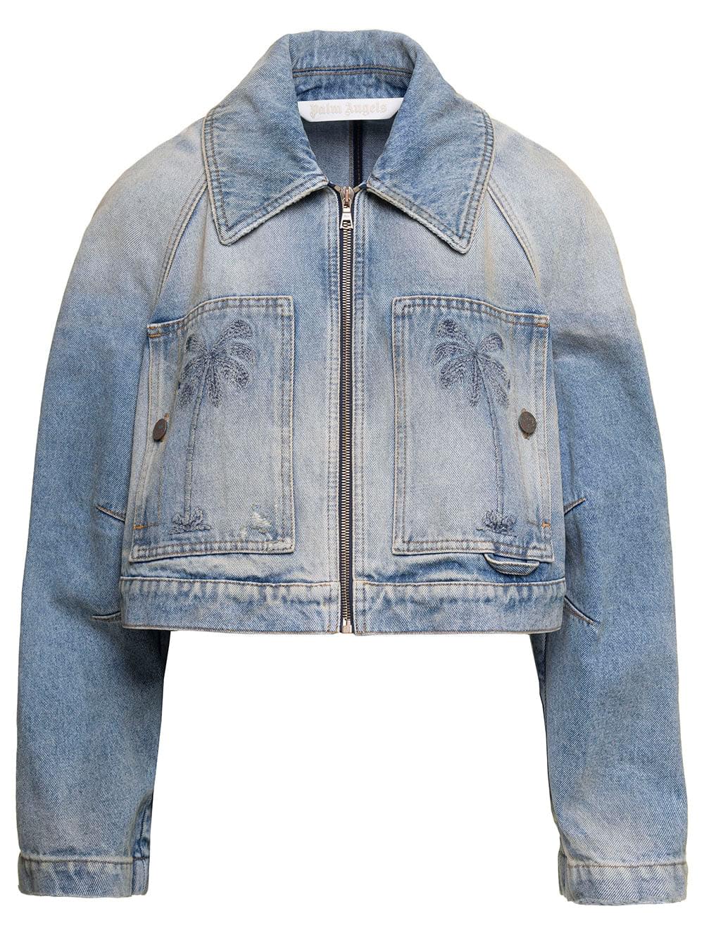 Palm Angels Women Paris Lw Cropped Denim Jacket
