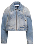 Palm Angels Women Paris Lw Cropped Denim Jacket