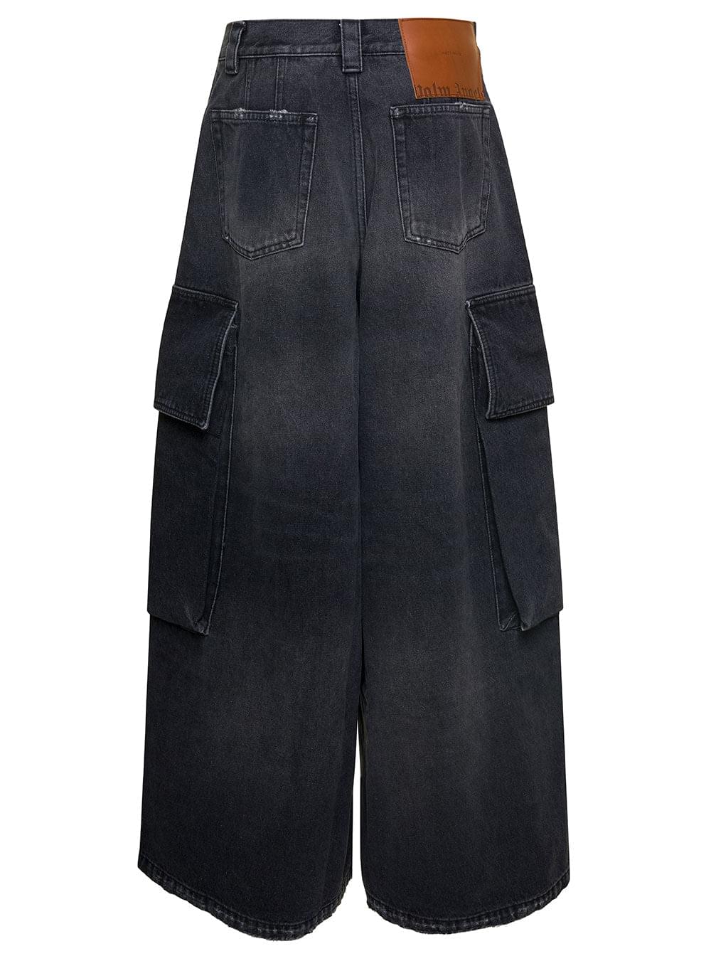 Palm Angels Women Bw Wide Denim Parachute