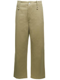 Burberry Men Beige Wide-Leg Pants In Cotton Man
