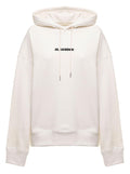 Jil Sander Women Jil Sander Woman's White Cotton Hoodie With Logo Print