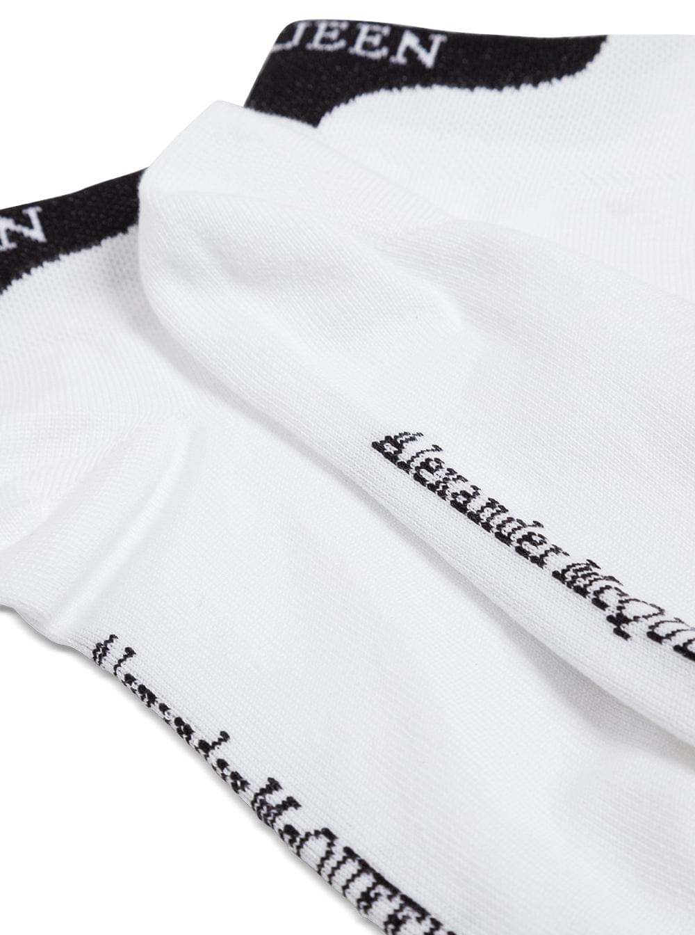 Alexander Mcqueen Women Alexander Mcqueen Woman's White Cotton Socks With Logo