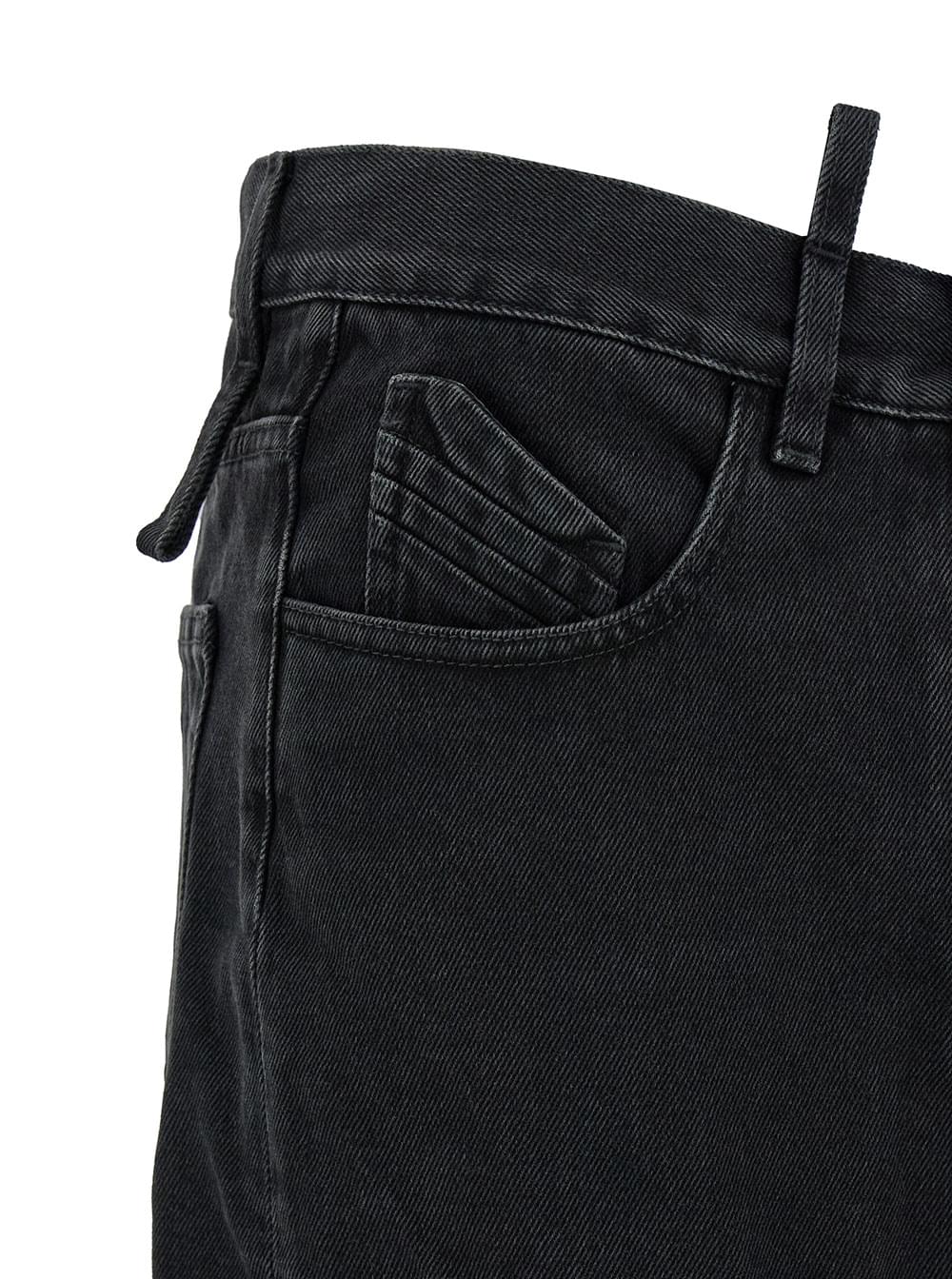 The Attico Women Midi Black Skirt With Maxi Cut-Out In Denim Woman