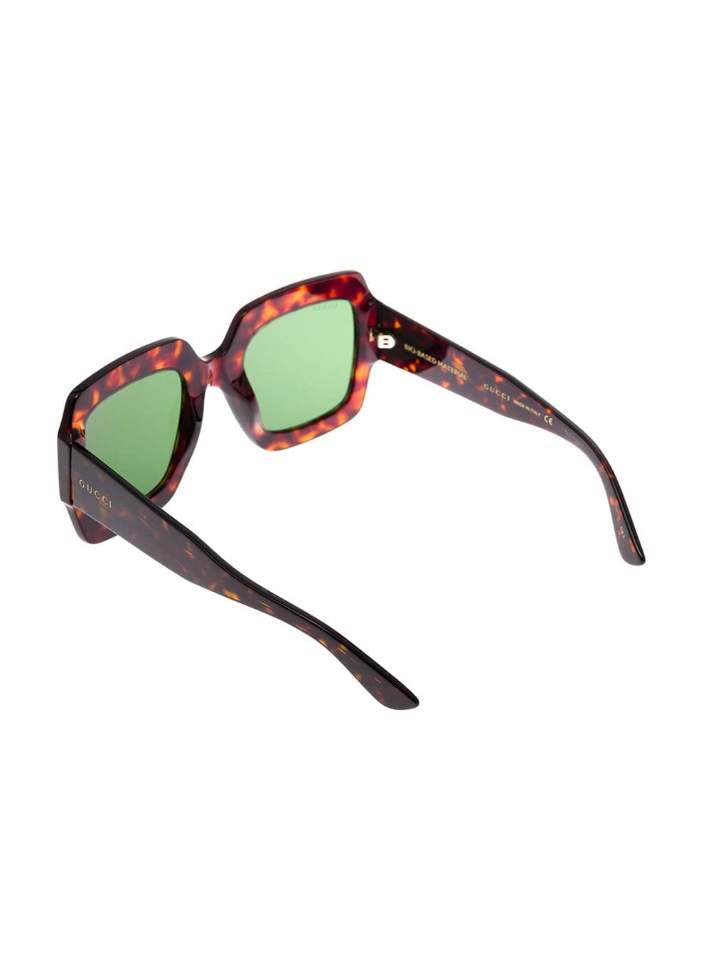Gucci Women Gucci Woman's Tortoise Brown Acetate Square Sunglasses