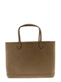 Gucci Men 'Jumbo' Beige Handbag With All-Over Logo In Leather Man