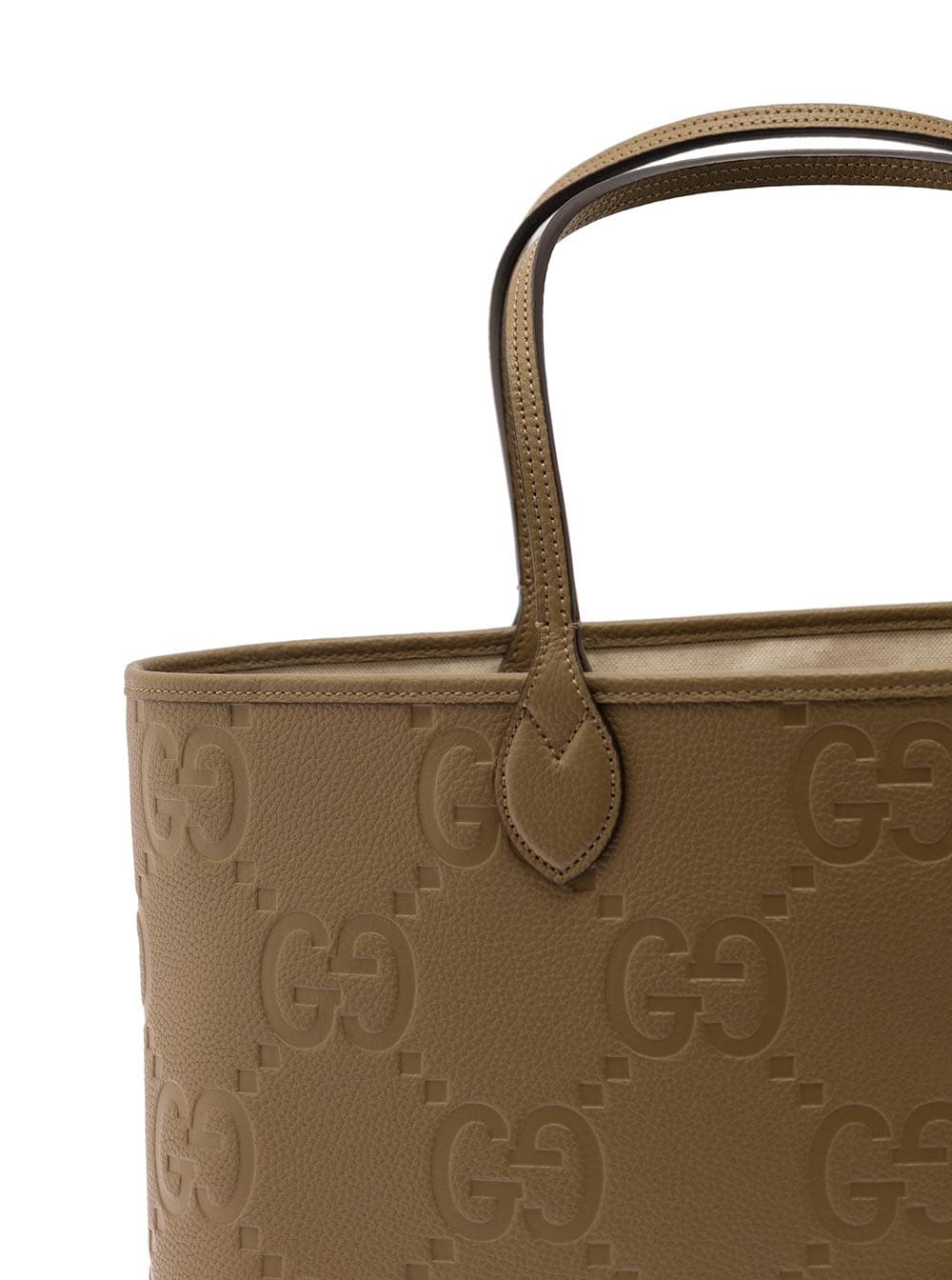 Gucci Men 'Jumbo' Beige Handbag With All-Over Logo In Leather Man