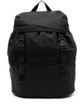 Saint Laurent Men Black Backpack With Tonal Logo Lettering Embroidery In Recycled Nylon Man