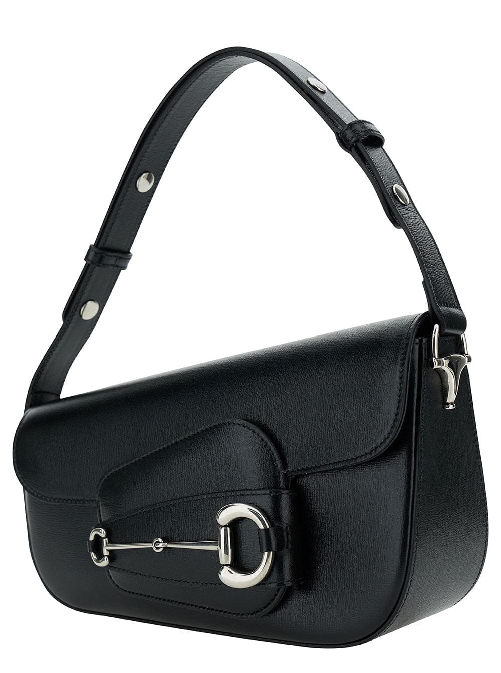 Gucci Women 'Gucci Horsebit 1955 Small' Black Shoulder Bag With Horsebit Detail In Leather Woman
