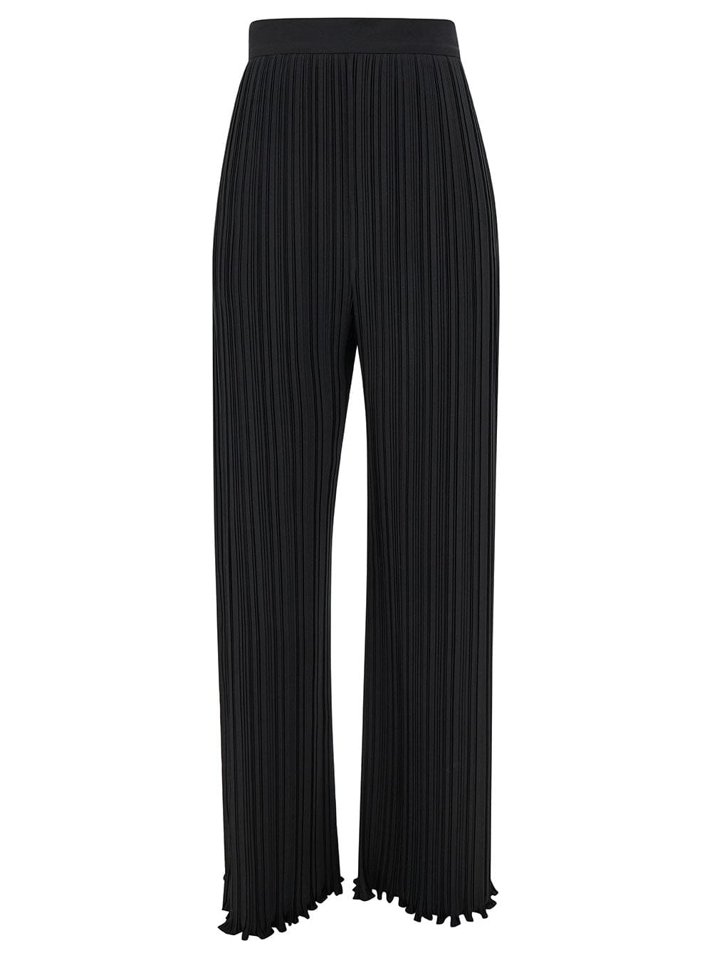 Lanvin Women Black Pleated Pants With Invisible Zip In Crêpe De Chine Woman