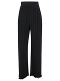 Lanvin Women Black Pleated Pants With Invisible Zip In Crêpe De Chine Woman
