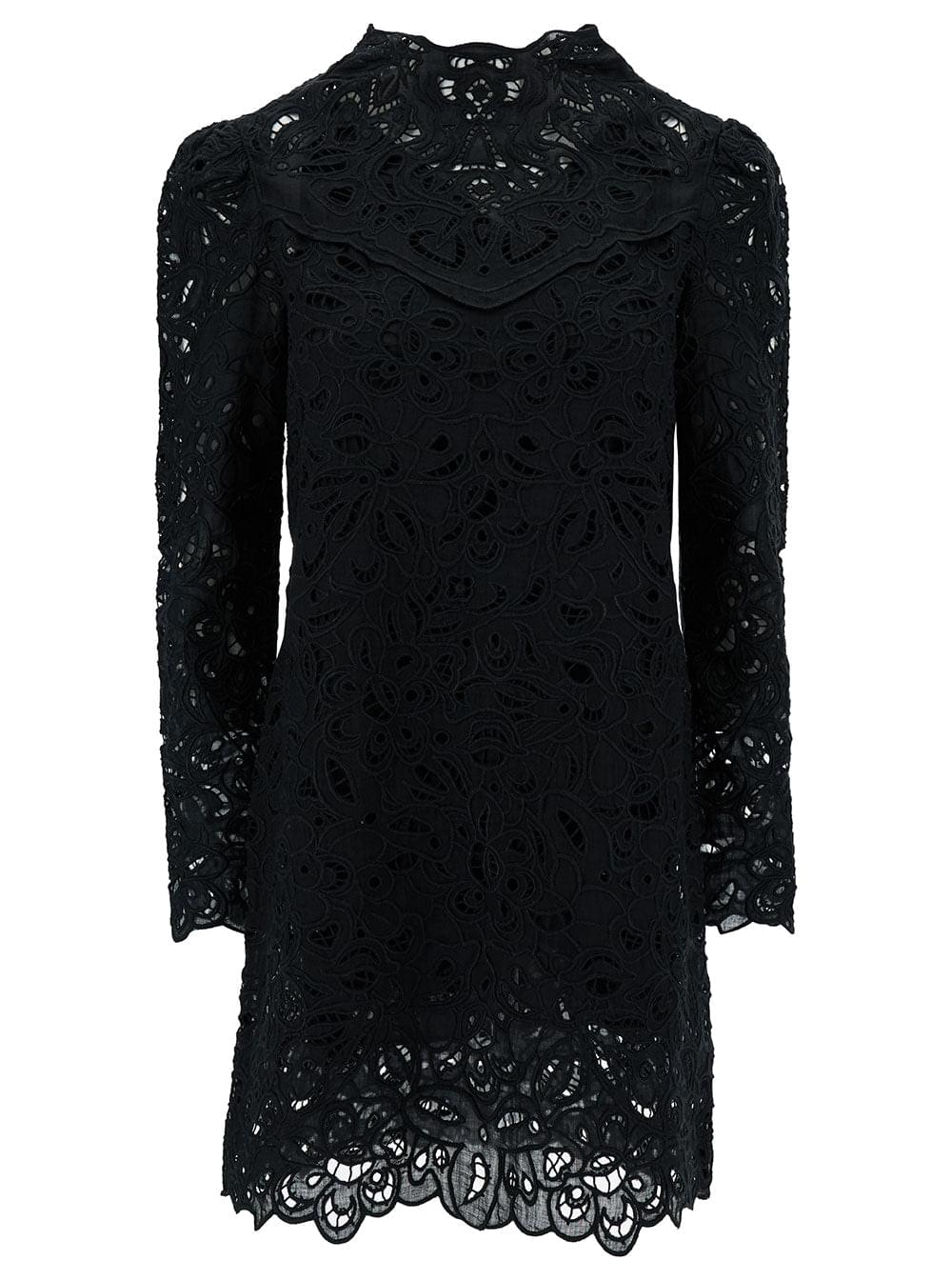 Isabel Marant Women 'Daphne' Mini Black Dress With Flower Embroidery In Guipure Woman