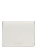 Acne Studios Men White Card-Holder With Embossed Logo In Hammered Leather Man