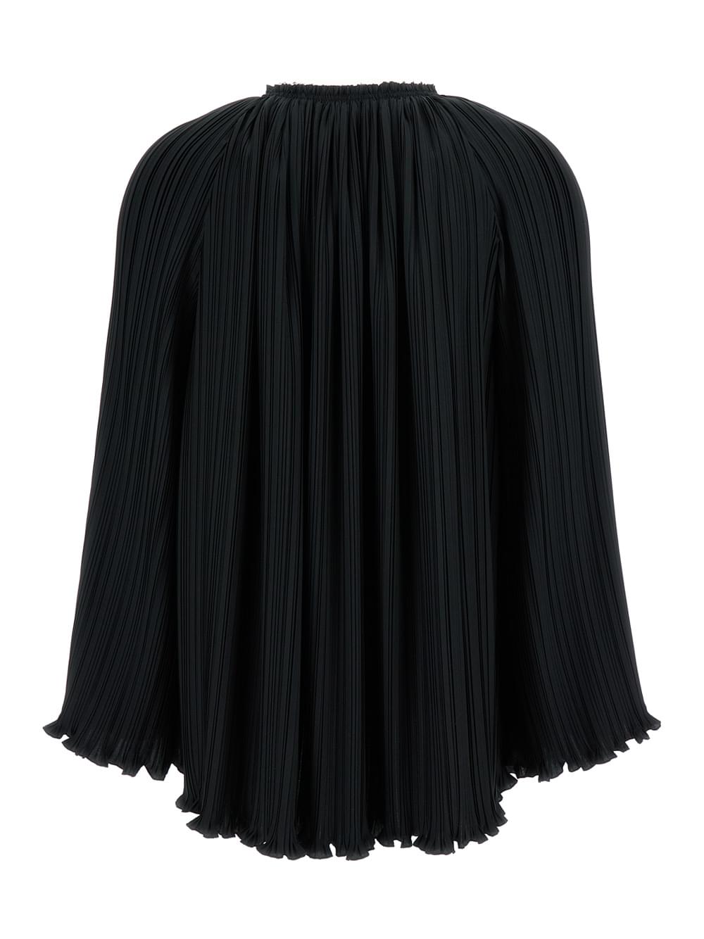 Lanvin Women Long Sleeve Pleated Blouse Open Neck