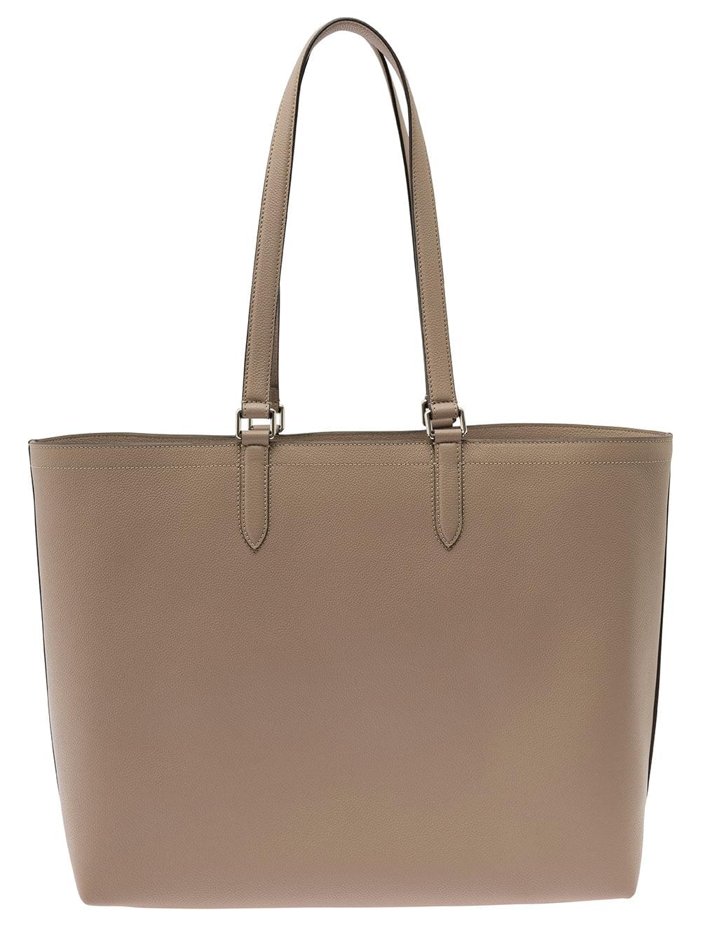 Fendi Men Beige Tote Bag With Embossed Logo In Leather Man