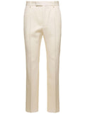 Gucci Men White Straight-Leg Pants With Gucci Cities Patch In Wool Man