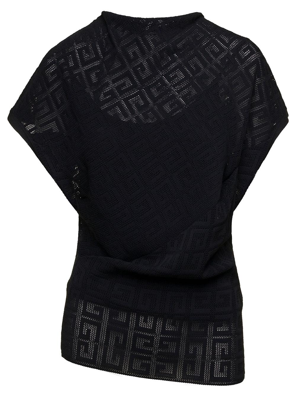 Givenchy Women Black Top With Draped Neckline In Viscose Woman