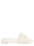 Moncler Women 'Mon' White Slide With Heel In Rubber Woman