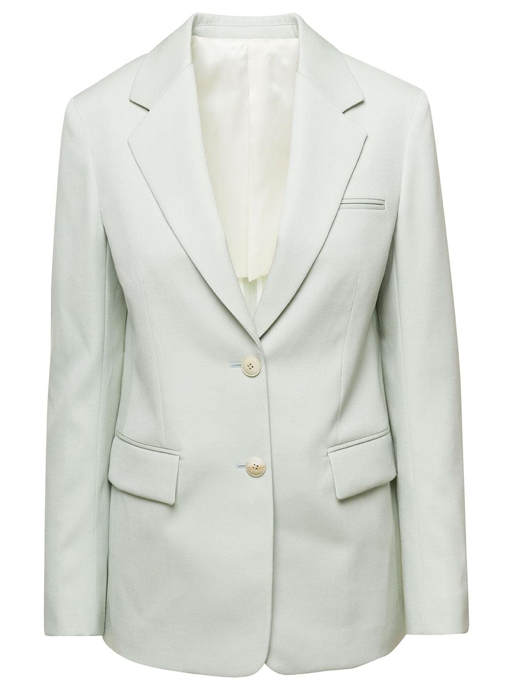 Lanvin Women Light Green Mono-Breasted Blazer With Pockets In Wool Woman
